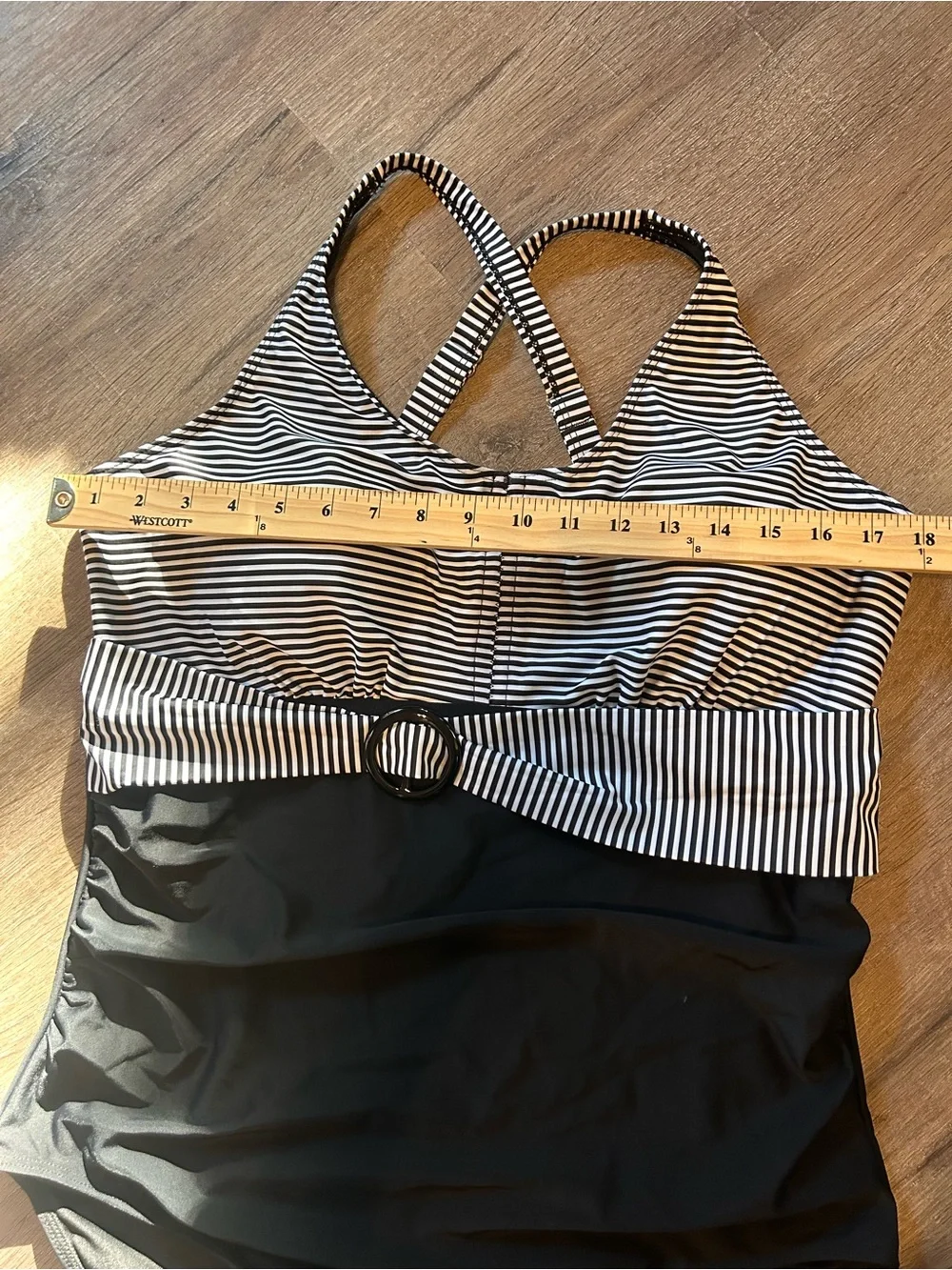 BloomChic One-Piece Swimsuit Womens Plus Size 20 Black White Striped